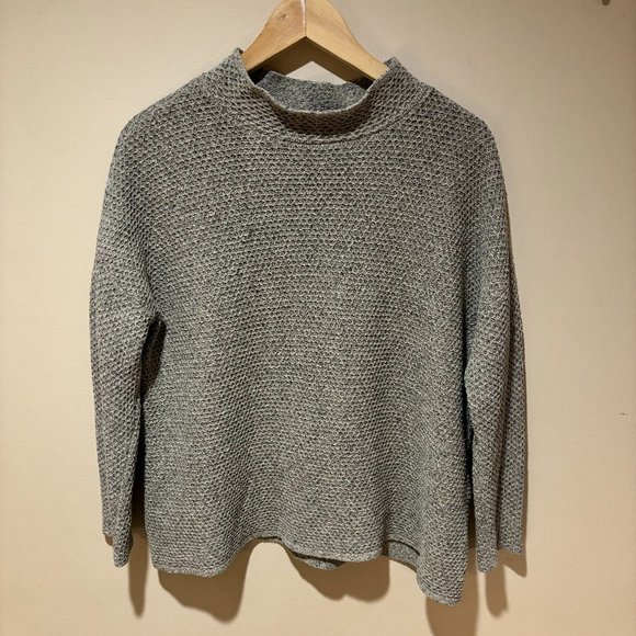Eileen Fisher Silk Mockneck Sweater - Small, Gray - Picture 1 of 6